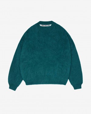 Men's Cole Buxton Alpaca Knit Sweater Green | 12739UMNT