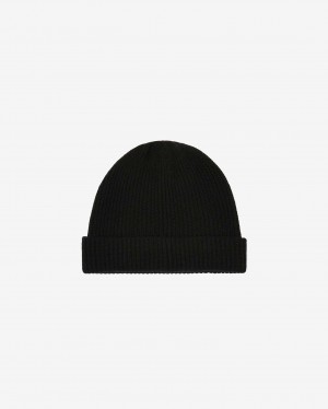 Men's Cole Buxton Cashmere Beanie Black | 59704FEOL