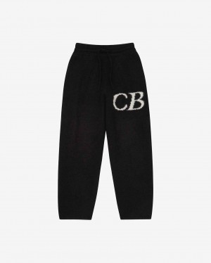 Men's Cole Buxton Cb Logo Knit Pants Black | 83657XDMP