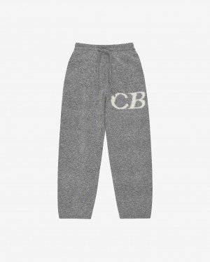 Men's Cole Buxton Cb Logo Knit Pants Grey | 42761OLRW