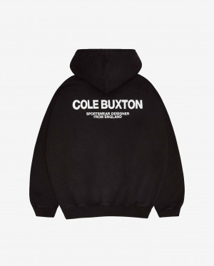 Men's Cole Buxton Cb Sportswear Hoodie Black | 97384HWQN