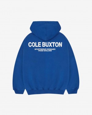 Men's Cole Buxton Cb Sportswear Hoodie Deep Blue | 01429HLQY