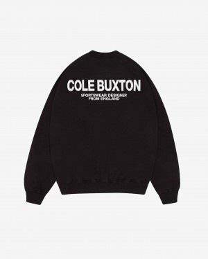 Men's Cole Buxton Cb Sportswear Sweatshirts Black | 13749KOVW