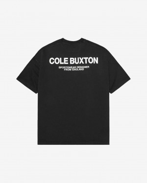 Men's Cole Buxton Cb Sportswear T Shirts Black | 79316FGXC