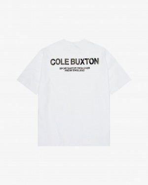 Men's Cole Buxton Cb Sportswear T Shirts White | 17842LUSO