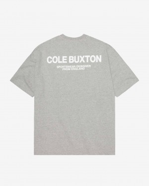 Men's Cole Buxton Cb Sportswear T Shirts Light Grey | 85697CTAE