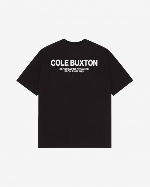 Men's Cole Buxton Cb Sportswear T Shirts Black | 93184YDNG