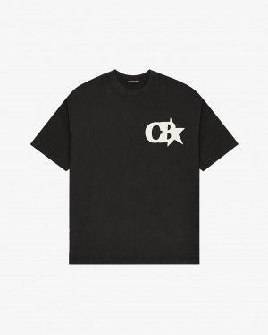 Men's Cole Buxton Cb Star T Shirts Black | 76980GMRY