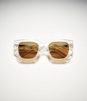 Men's Cole Buxton Cb X Lexxola Marshall Sunglasses White / Brown | 05169AJNK