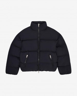 Men's Cole Buxton Cropped Insulated Puffers Black | 16059QZDM