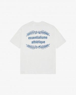 Men's Cole Buxton Essentialisme Athlétique T Shirts White | 35102LKSB