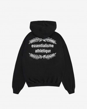 Men's Cole Buxton Essentialisme Athlétique Hoodie Black | 02859PRIY