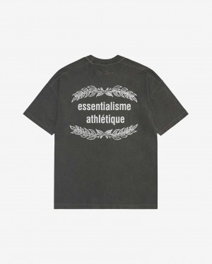 Men's Cole Buxton Essentialisme Athlétique T Shirts Black | 89021MQPJ