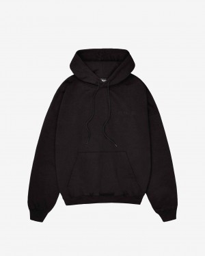 Men's Cole Buxton Heavyweight Warm Up Hoodie Black | 69745TMVA