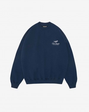 Men's Cole Buxton International Sweatshirts Navy | 28341JLYR