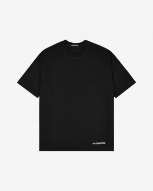 Men's Cole Buxton Raw T Shirts Black | 09683VZYM