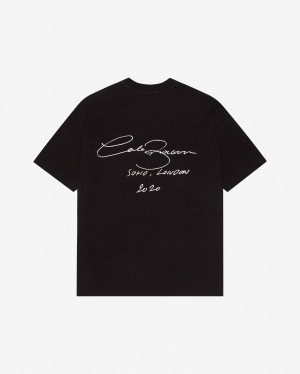 Men's Cole Buxton Signature T Shirts Black | 21498GOSI