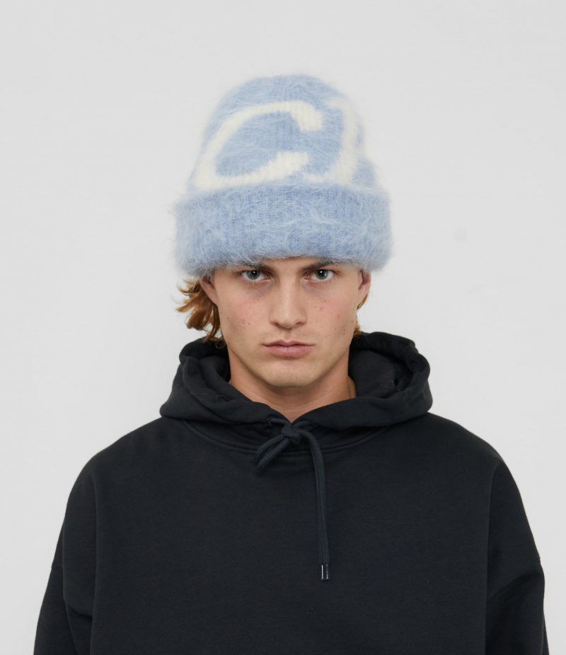 Men's Cole Buxton Alpaca Knit Beanie Blue | 52740ODXJ