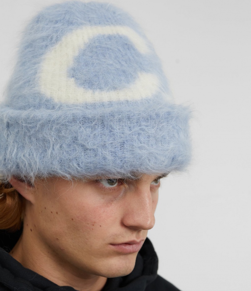 Men's Cole Buxton Alpaca Knit Beanie Blue | 52740ODXJ