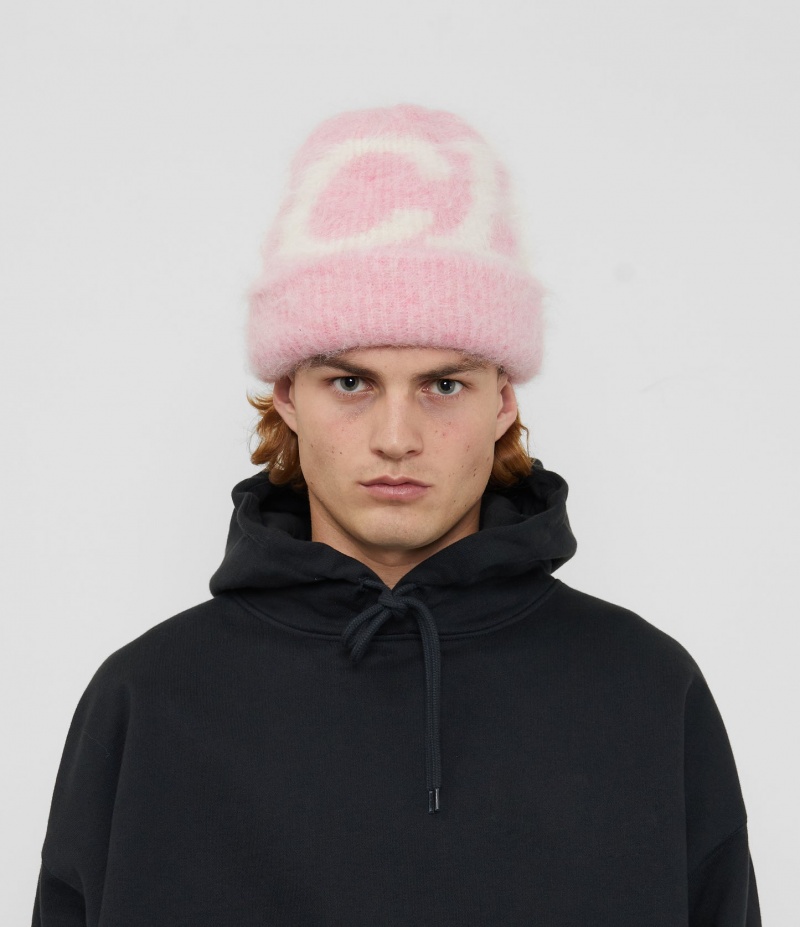 Men's Cole Buxton Alpaca Knit Beanie Pink | 20317FZNH