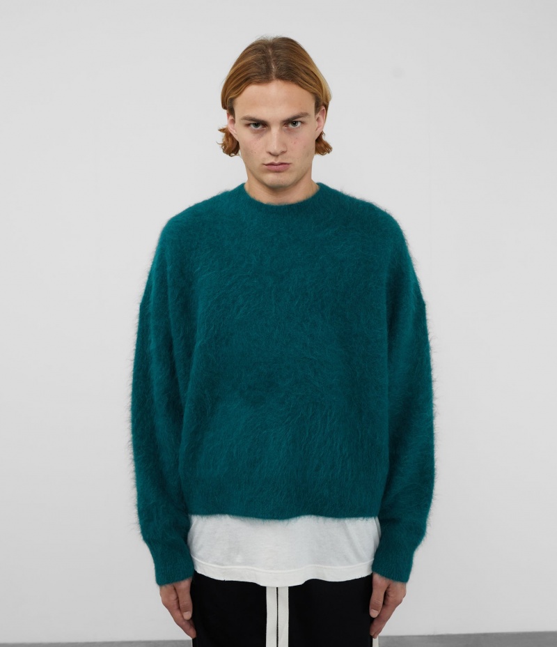 Men's Cole Buxton Alpaca Knit Sweater Green | 12739UMNT