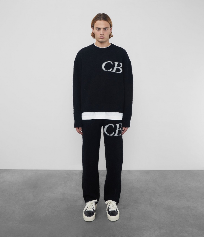 Men's Cole Buxton Cb Logo Knit Pants Black | 83657XDMP