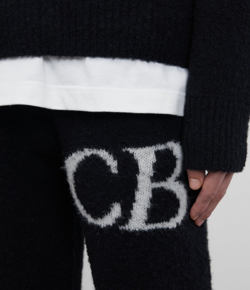 Men's Cole Buxton Cb Logo Knit Pants Black | 83657XDMP