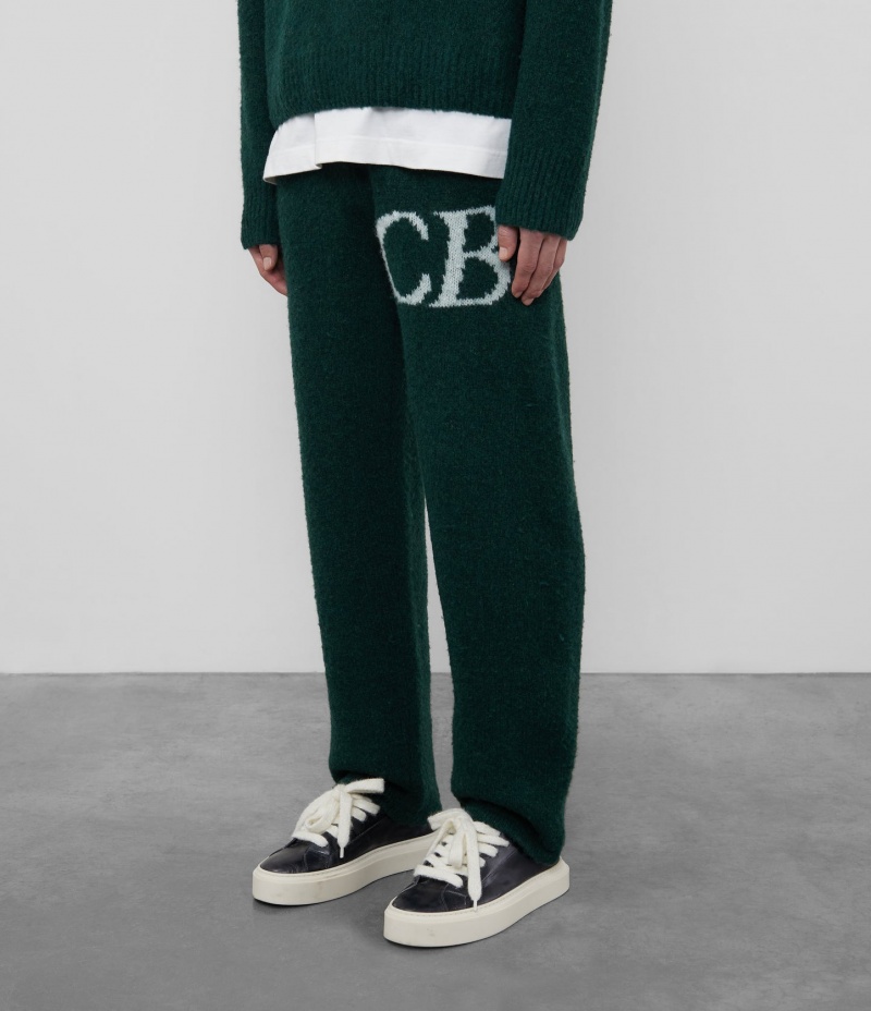 Men's Cole Buxton Cb Logo Knit Pants Green | 85027ZFKI