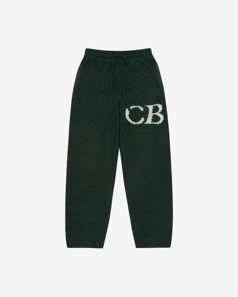 Men\'s Cole Buxton Cb Logo Knit Pants Green | 85027ZFKI