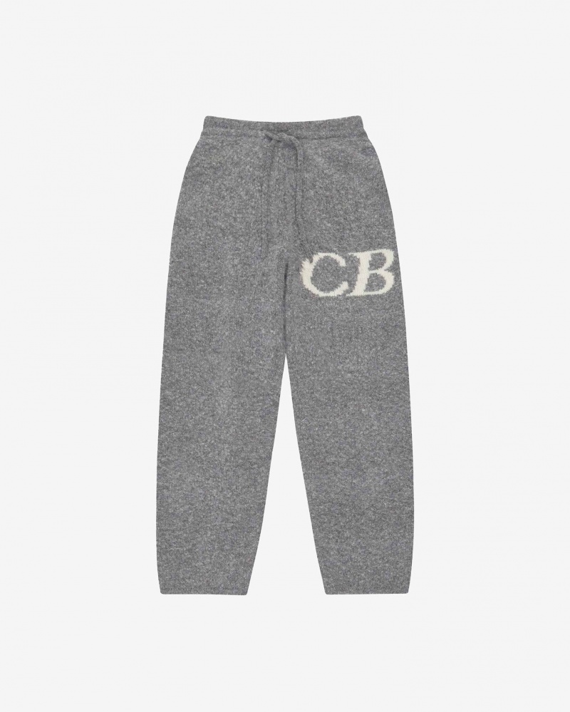 Men\'s Cole Buxton Cb Logo Knit Pants Grey | 42761OLRW