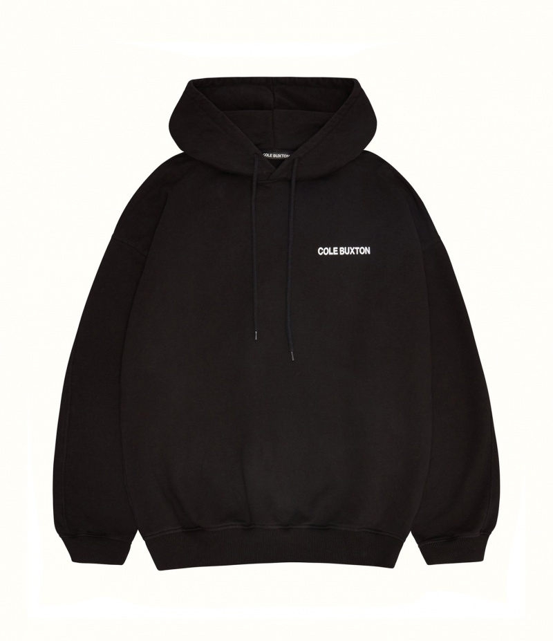 Men's Cole Buxton Cb Sportswear Hoodie Black | 97384HWQN