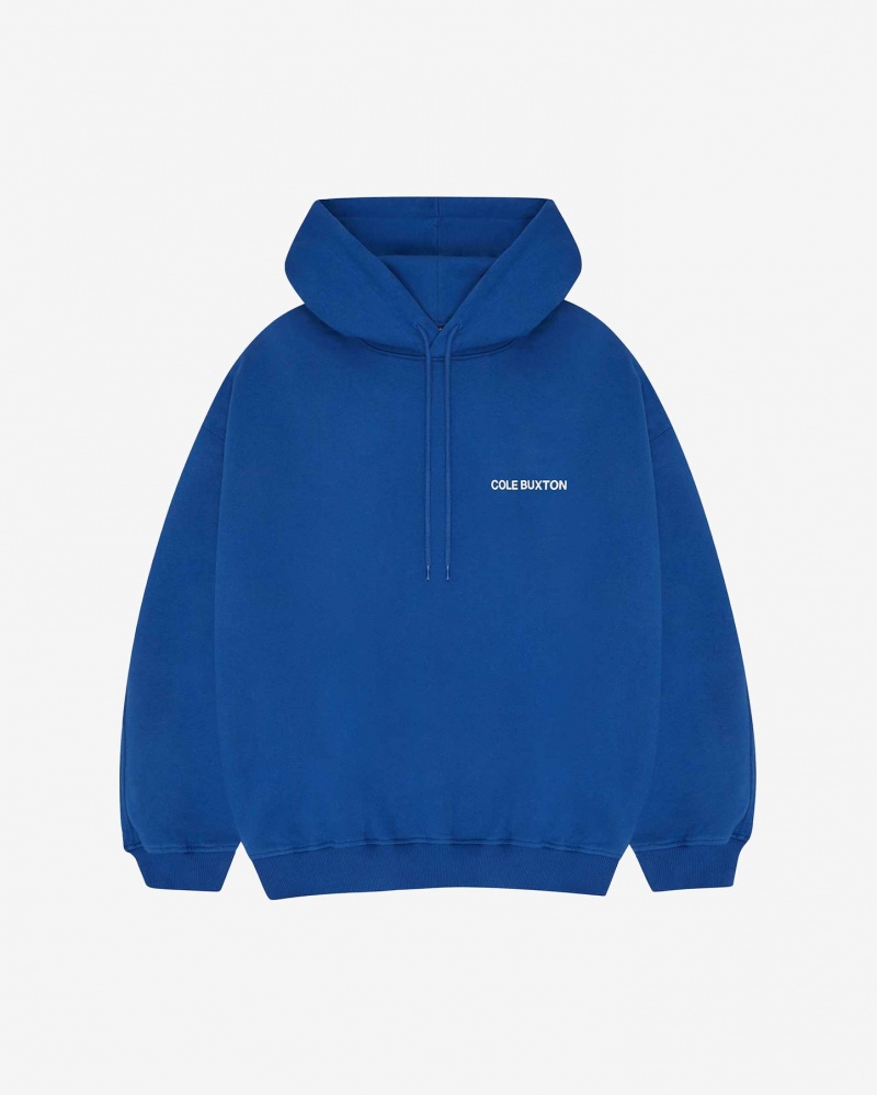 Men's Cole Buxton Cb Sportswear Hoodie Deep Blue | 01429HLQY