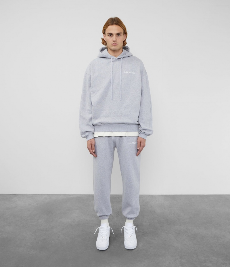 Men's Cole Buxton Cb Sportswear Hoodie Light Grey | 76148OVKZ