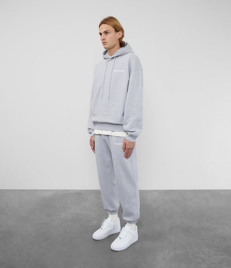 Men's Cole Buxton Cb Sportswear Hoodie Light Grey | 76148OVKZ