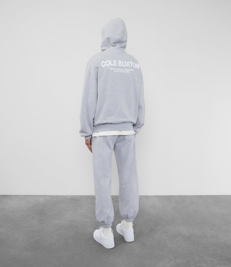 Men's Cole Buxton Cb Sportswear Hoodie Light Grey | 76148OVKZ