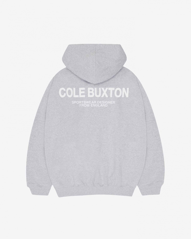 Men\'s Cole Buxton Cb Sportswear Hoodie Light Grey | 76148OVKZ