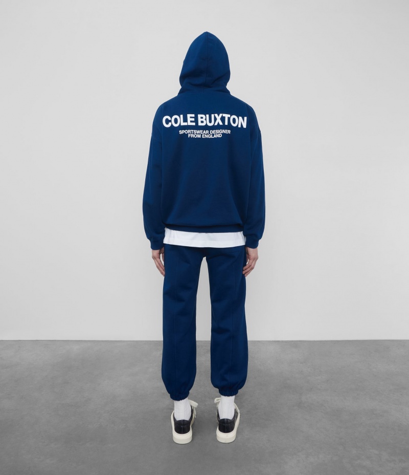 Men's Cole Buxton Cb Sportswear Hoodie Navy | 40752BAVZ