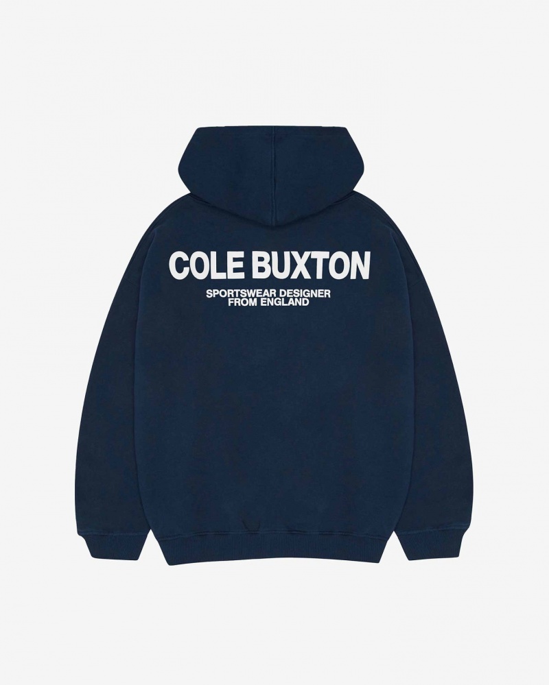 Men\'s Cole Buxton Cb Sportswear Hoodie Navy | 40752BAVZ