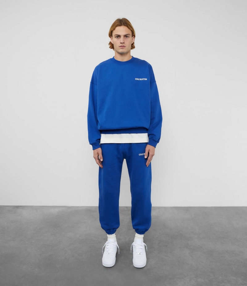 Men's Cole Buxton Cb Sportswear Sweatpants Deep Blue | 76298PYKS