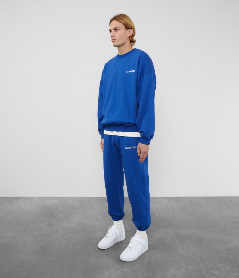 Men's Cole Buxton Cb Sportswear Sweatpants Deep Blue | 76298PYKS