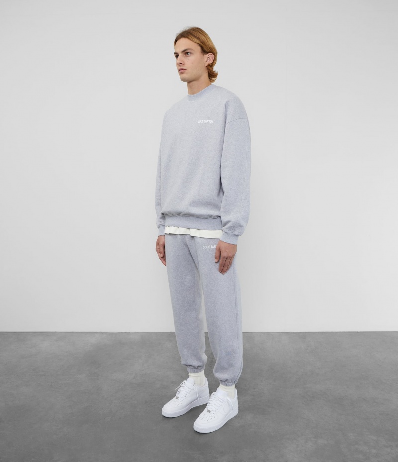 Men's Cole Buxton Cb Sportswear Sweatpants Light Grey | 02874EKYZ