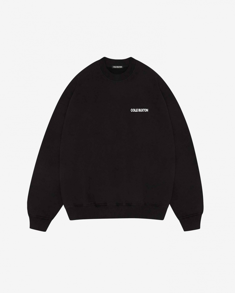 Men's Cole Buxton Cb Sportswear Sweatshirts Black | 13749KOVW