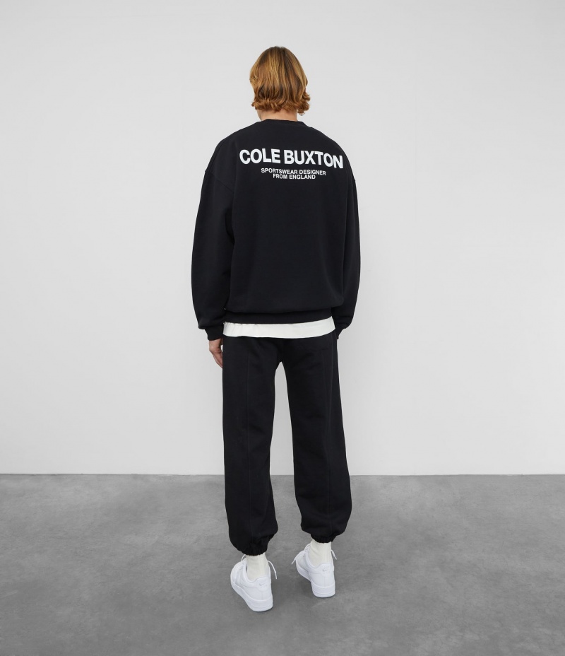 Men's Cole Buxton Cb Sportswear Sweatshirts Black | 13749KOVW