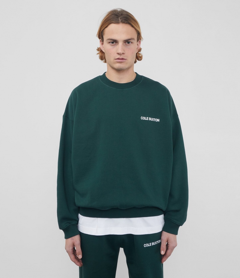 Men's Cole Buxton Cb Sportswear Sweatshirts Green | 34206ZLDY