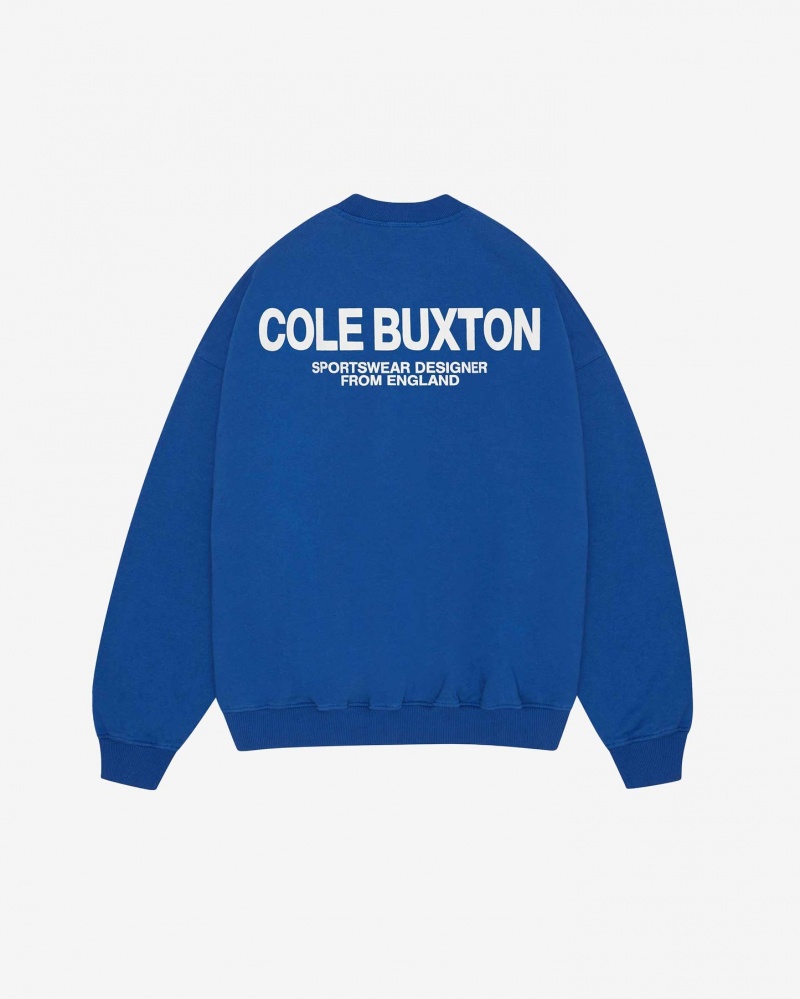 Men\'s Cole Buxton Cb Sportswear Sweatshirts Deep Blue | 40873XEBY