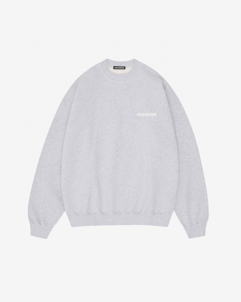 Men's Cole Buxton Cb Sportswear Sweatshirts Light Grey | 57319YUJQ