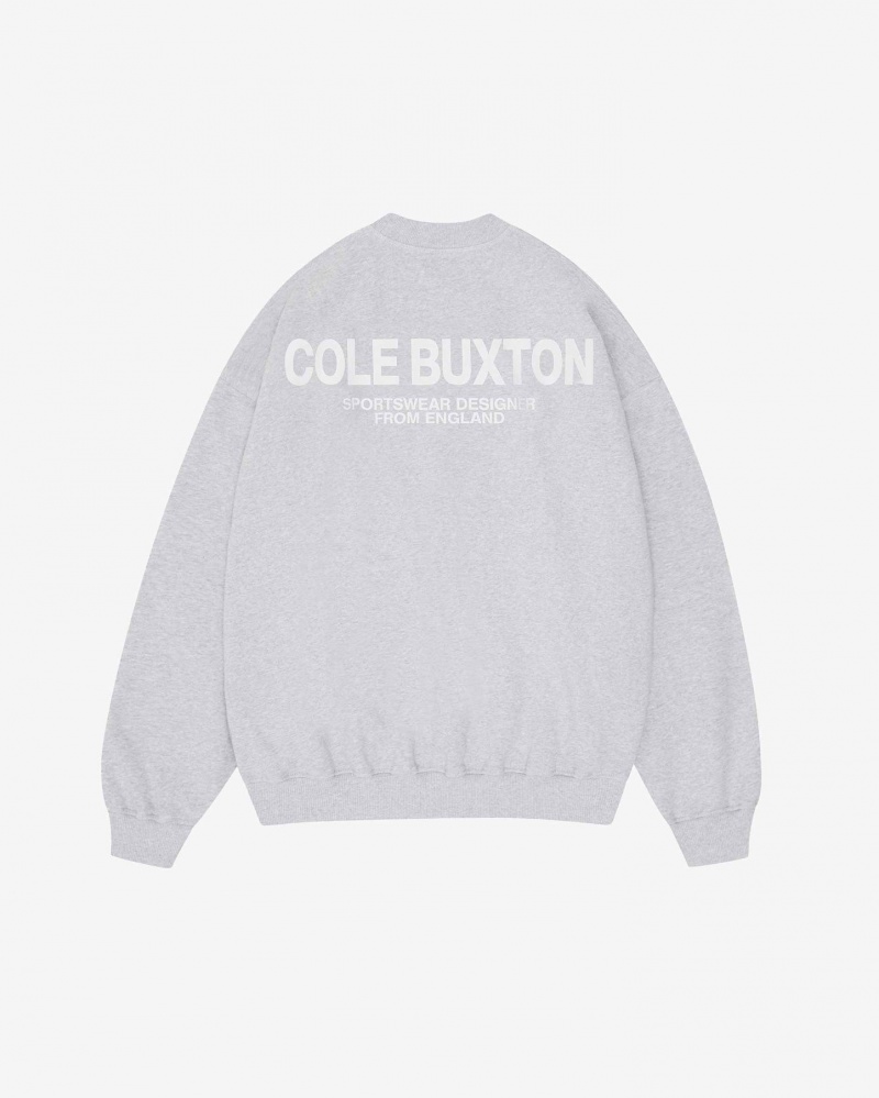 Men\'s Cole Buxton Cb Sportswear Sweatshirts Light Grey | 57319YUJQ