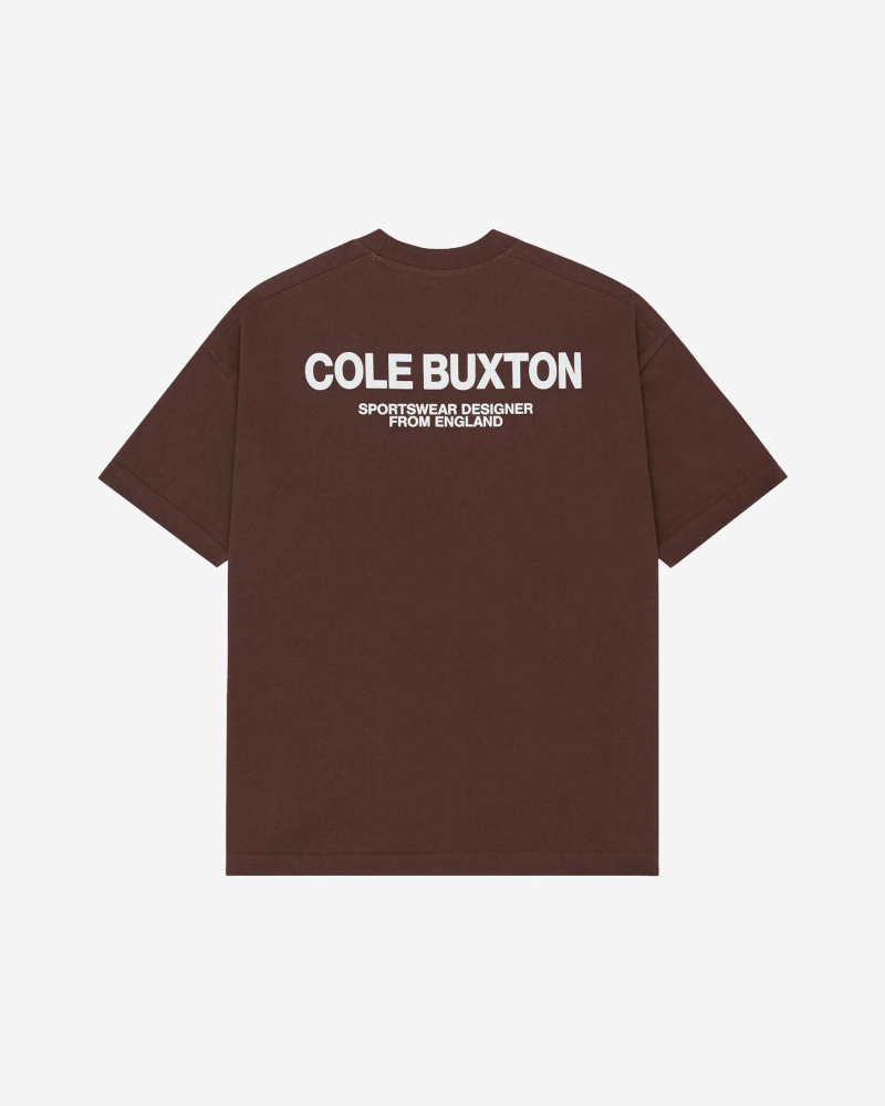 Men\'s Cole Buxton Cb Sportswear T Shirts Brown | 95127RFXA