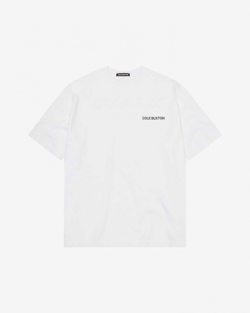 Men's Cole Buxton Cb Sportswear T Shirts White | 17842LUSO