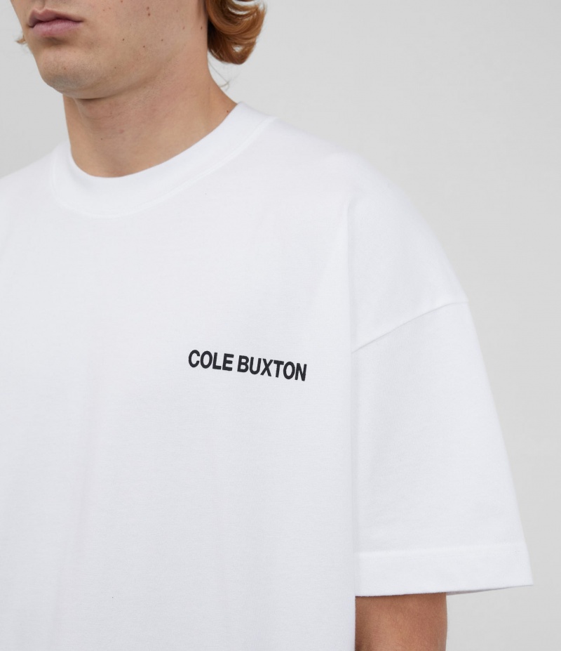 Men's Cole Buxton Cb Sportswear T Shirts White | 17842LUSO